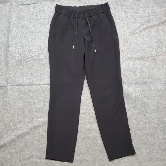 Lululemon Pants Womens 4 On The Fly 7/8 Black Straight Leg Pull On Athleisure